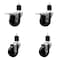 Service Caster 3.5'' SS Phenolic Swivel 1-7/8'' Expand Stem Caster Set 2 Total Lock Brakes, 4PK SCC-SSEXTTL20S3514-PHS-2-S-2-178 - alternate 1